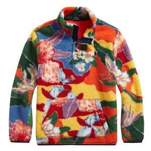 Polo Ralph Lauren ‘Floral-Print Pile Fleece Pullover in Multi’